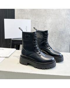 CELINE TRIOMPHE RANGERS MID LACE-UP BOOT in SHINY BULL