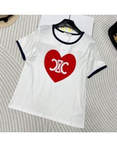 Celine heart triomphe t-shirt in cotton jersey