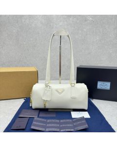 Prada Medium leather top-handle bag with padlock