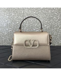 Valentino MINI VSLING HANDBAG IN METALLIC GRAINY CALFSKIN