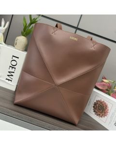 LOEWE XL Puzzle Fold tote in shiny calfskin