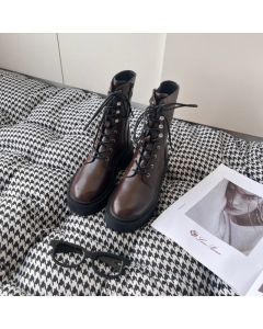 CELINE TRIOMPHE RANGERS MID LACE-UP BOOT in CALFSKIN