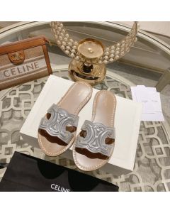 CELINE TRIOMPHE MULE in Metalized Calfskin