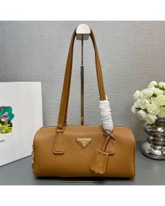 Prada Medium leather top-handle bag with padlock