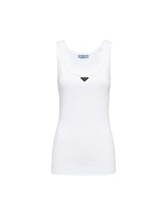 Prada Ribbed knit jersey tank top