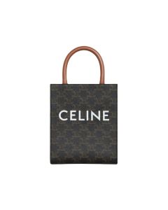MINI VERTICAL CABAS IN TRIOMPHE CANVAS AND CALFSKIN WITH CELINE PRINT