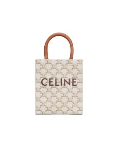 MINI VERTICAL CABAS IN TRIOMPHE CANVAS AND CALFSKIN WITH CELINE PRINT