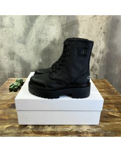 CELINE BULKY LACED UP BOOT in NYLON AND SHINY BULL