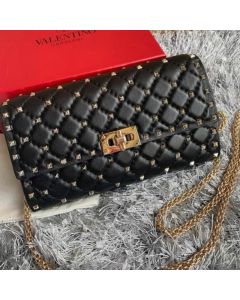 Valentino ROCKSTUD SPIKE NAPPA LEATHER CROSSBODY CLUTCH BAG
