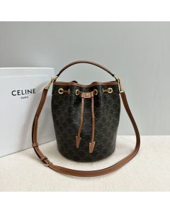 Celine CLARA BAG IN TRIOMPHE CANVAS & CALFSKIN