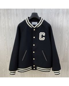 celine teddy jacket in textured wool