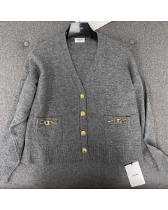 Celine cardigan with gourmettes in heritage cashmere