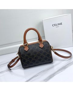 Celine SMALL BOSTON IN TRIOMPHE CANVAS AND CALFSKIN