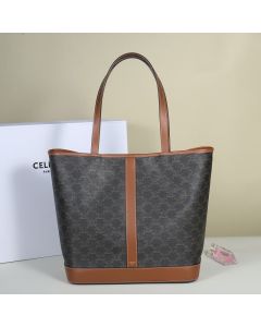 Celine MEDIUM CABAS IN TRIOMPHE CANVAS AND CALFSKIN