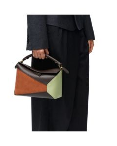 LOEWE Small Puzzle bag in classic calfskin and suede