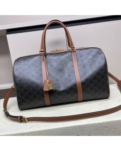 Celine MEDIUM TRAVEL BAG IN TRIOMPHE CANVAS AND CALFSKIN