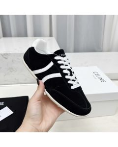 CELINE JOGGER LOW LACE-UP SNEAKER WITH TRIOMPHE in SUEDE CALFSKIN AND CALFSKIN