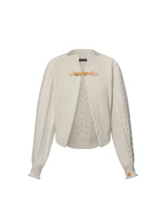 LV Cable Knit Strap Cardigan