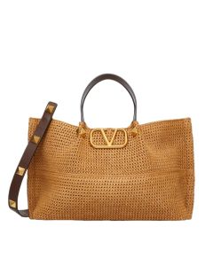 Valentino MEDIUM SHOPPING BAG IN SYNTHETIC RAFFIA