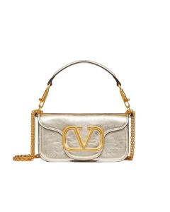 Valentino SMALL VALENTINO GARAVANI LOCÒ METALLIC CALFSKIN SHOULDER BAG