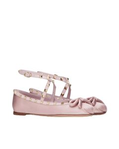 Valentino ROCKSTUD SATIN BALLERINA
