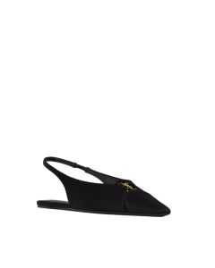 YSL BABYLONE slingback flats in satin crepe