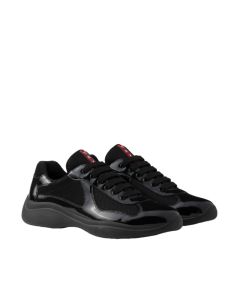 Patent leather and technical fabric Prada America's Cup sneakers