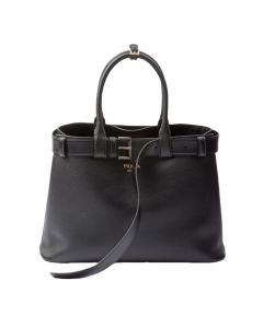 Prada Buckle large leather handbag with belt