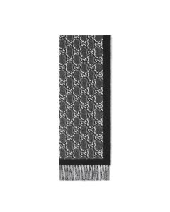 Gucci Wool jacquard scarf with GG Shadow