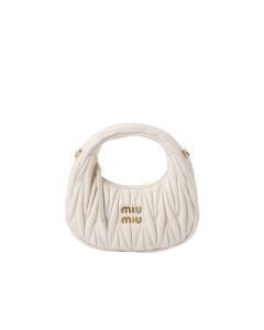 MIU MIU Wander matelassé nappa leather hobo mini-bag