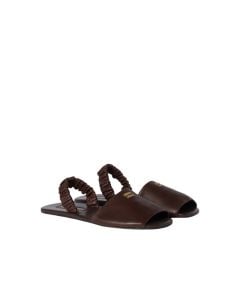 MIU MIU Ruches nappa leather sandals