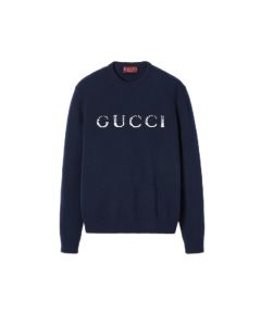 Wool sweater with Gucci intarsia