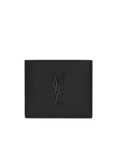 YSL CASSANDRE East/West wallet in grain de poudre leather