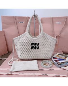 MIU MIU IVY cotton mesh tote bag