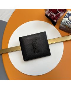 YSL CASSANDRE East/West wallet in grain de poudre leather