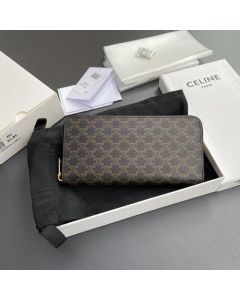 Celine Large zipped wallet in Triomphe Canvas
