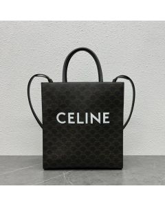 Medium Vertical Cabas in Triomphe Canvas with Celine Print