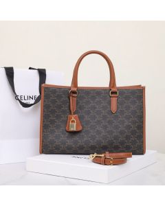 Celine MINI HORIZONTAL CABAS IN TRIOMPHE CANVAS AND CALFSKIN