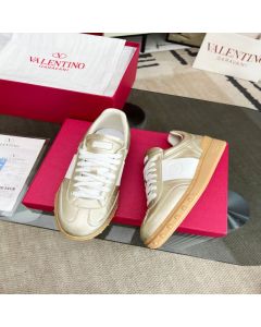 Valentino UPVILLAGE TRAINER IN LAMINATED CALFSKIN WITH NAPPA CALFSKIN LEATHER BAND