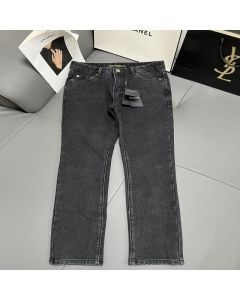 YSL V-WAIST LONG BAGGY JEANS IN 9O'S BLACK DENIM