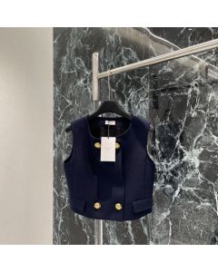 Celine top in double faced wool tricotine