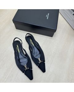 YSL BABYLONE slingback flats in satin crepe