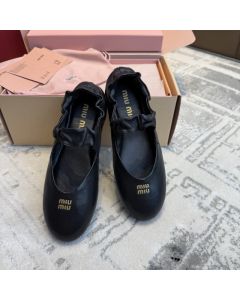 MIU MIU Ruches nappa leather ballerinas