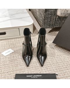 YSL VENDOME booties in glazed leather