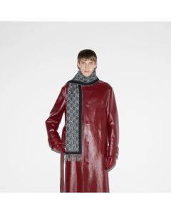 Gucci Wool jacquard scarf with GG Shadow