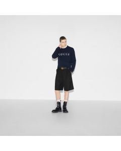 Wool sweater with Gucci intarsia