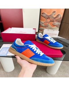 Valentino UPVILLAGE LOW TOP SNEAKER IN CRUST LEATHER AND NYLON