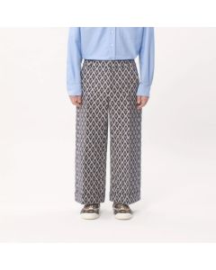 Valentino WOOL PANTS WITH CUFFS WITH TOUTE LA V JACQUARD PATTERN