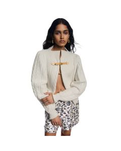 LV Cable Knit Strap Cardigan