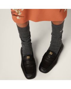 MIU MIU Ruches nappa leather loafers